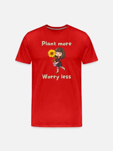 Plant more, worry less - Men's Premium Organic T-Shirt - red