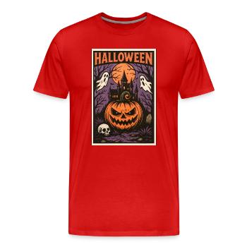Halloween classique - T-shirt bio Premium Homme - rouge - Devant - Damien (186cm)