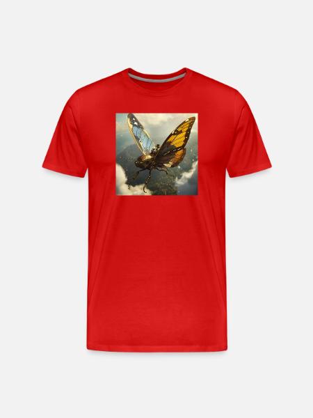 Steampunk Butterfly Adventure - Men's Premium Organic T-Shirt - red