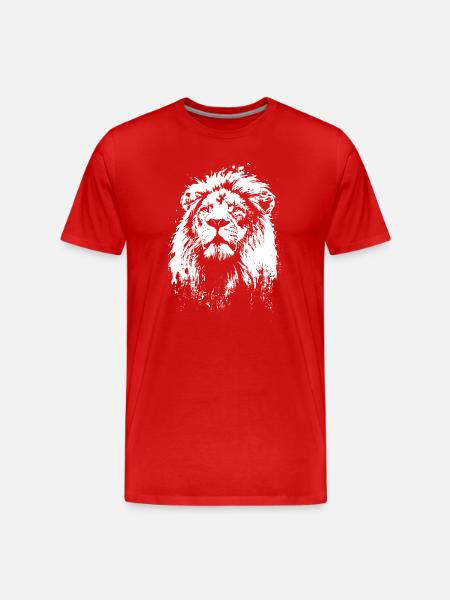 lion face lion head - Men's Premium Organic T-Shirt - red