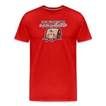 Chocolate Pain Cartoon Character Design - Men's Premium Organic T-Shirt - red - Front - Damien (186cm)