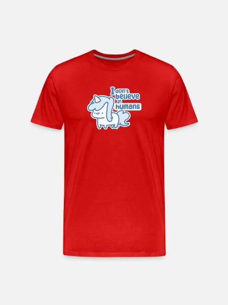 Whimsical Unicorn - Men's Premium Organic T-Shirt - red