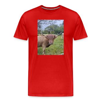 Yak nordique Nature Shot - T-shirt bio Premium Homme - rouge - Devant - Damien (186cm)