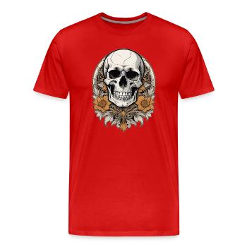 Skull - Männer Premium Bio T-Shirt - Rot - Vorne - Damien (186cm)