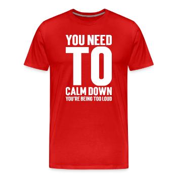 Motivating Message of Serenity - Men's Premium Organic T-Shirt - red - Front - Damien (186cm)