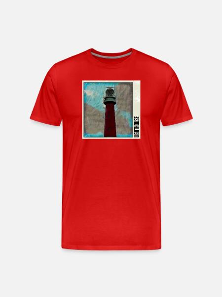 Phare dans la tempête - T-shirt bio Premium Homme - rouge