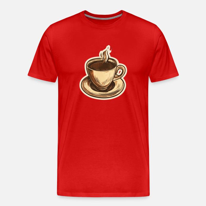 Kaffee - Männer Premium Bio T-Shirt - Rot