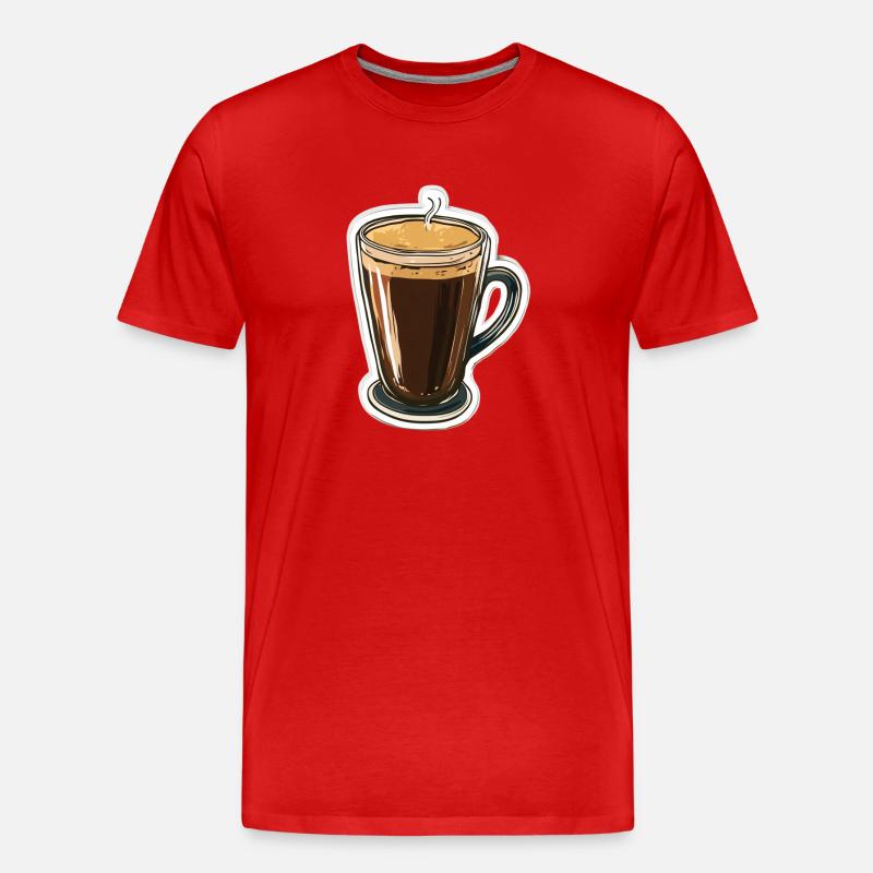 Kaffee - Männer Premium Bio T-Shirt - Rot