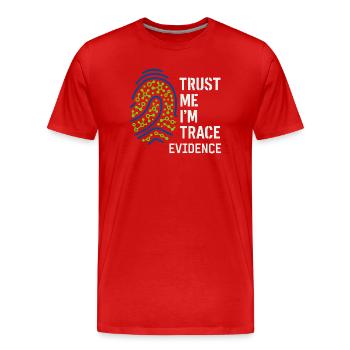 Chimiste médico-légal, Laboratoire criminel, Toxicologie - T-shirt bio Premium Homme - rouge - Devant - Damien (186cm)