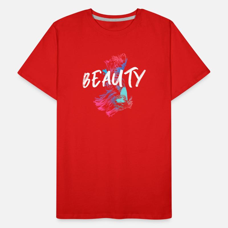 Bunte Kampffisch-Illustration mit Mot Beauté Männer Premium Bio T-Shirt
