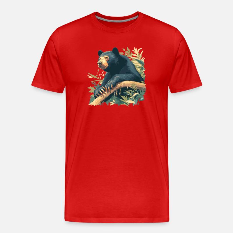 Sun Bear Malaienbär - Männer Premium Bio T-Shirt - Rot