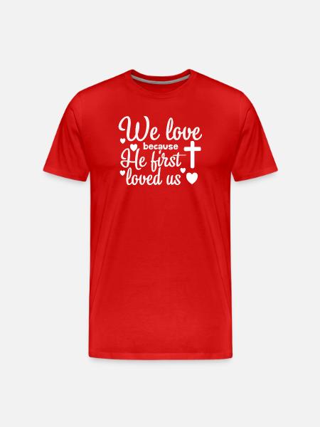 Religious love message illustration - Men's Premium Organic T-Shirt - red