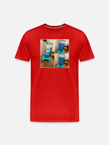 Glitzerbecher - Männer Premium Bio T-Shirt - Rot