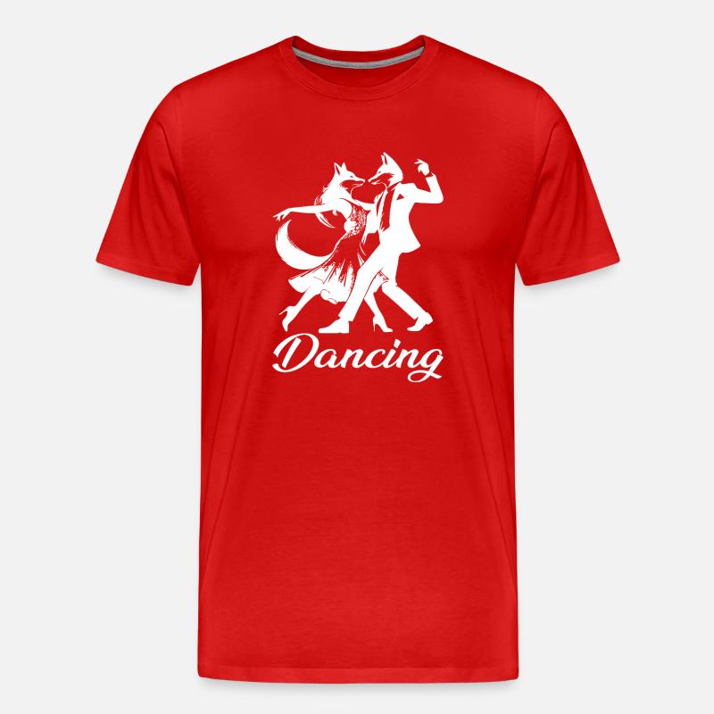 Tango Füchse Design – Dancing - Männer Premium Bio T-Shirt - Rot