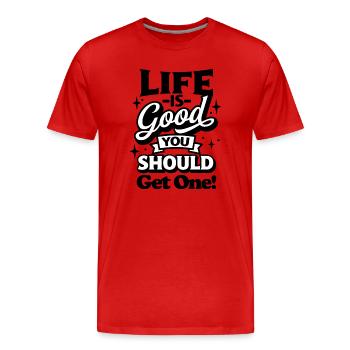 Positive Encouragement Motivational Design - Men's Premium Organic T-Shirt - red - Front - Damien (186cm)