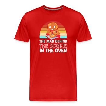 Werdender Papa werdende Väter - Männer Premium Bio T-Shirt - Rot - Vorne - Damien (186cm)