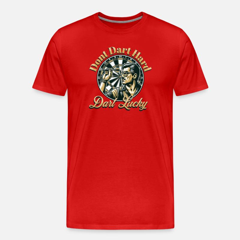 Don't Dart Hard Dart Glück - Männer Premium Bio T-Shirt - Rot