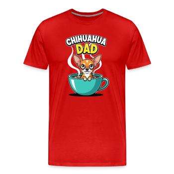 Chihuahua Papa Café Motif Drôle de Chien Propriétaire - T-shirt bio Premium Homme - rouge - Devant - Damien (186cm)