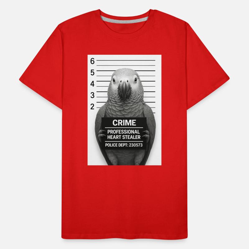 Parrot in Interrogation – Heart Thief Men's Premium Organic T-Shirt