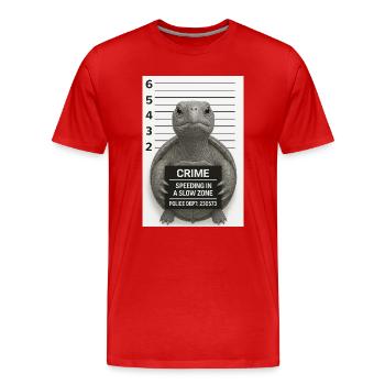 Schildkröte – Zu schnell fürs Revier - Männer Premium Bio T-Shirt - Rot - Vorne - Damien (186cm)