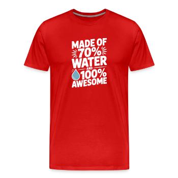 Besteht zu 70 % aus Wasser und ist zu 100 % fantastisch - Männer Premium Bio T-Shirt - Rot - Vorne - Damien (186cm)