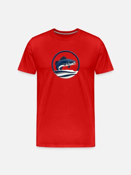 Fish in a Circle – Nature Design - Men's Premium Organic T-Shirt - red