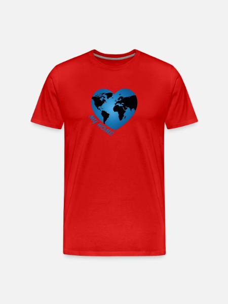 My Home – Heart Planet Earth - Men's Premium Organic T-Shirt - red