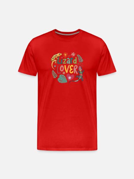 Lizard Lover Illustration - Men's Premium Organic T-Shirt - red