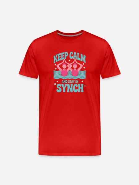 Synchronschwimmen Kunstschwimmen Wassersport - Männer Premium Bio T-Shirt - Rot
