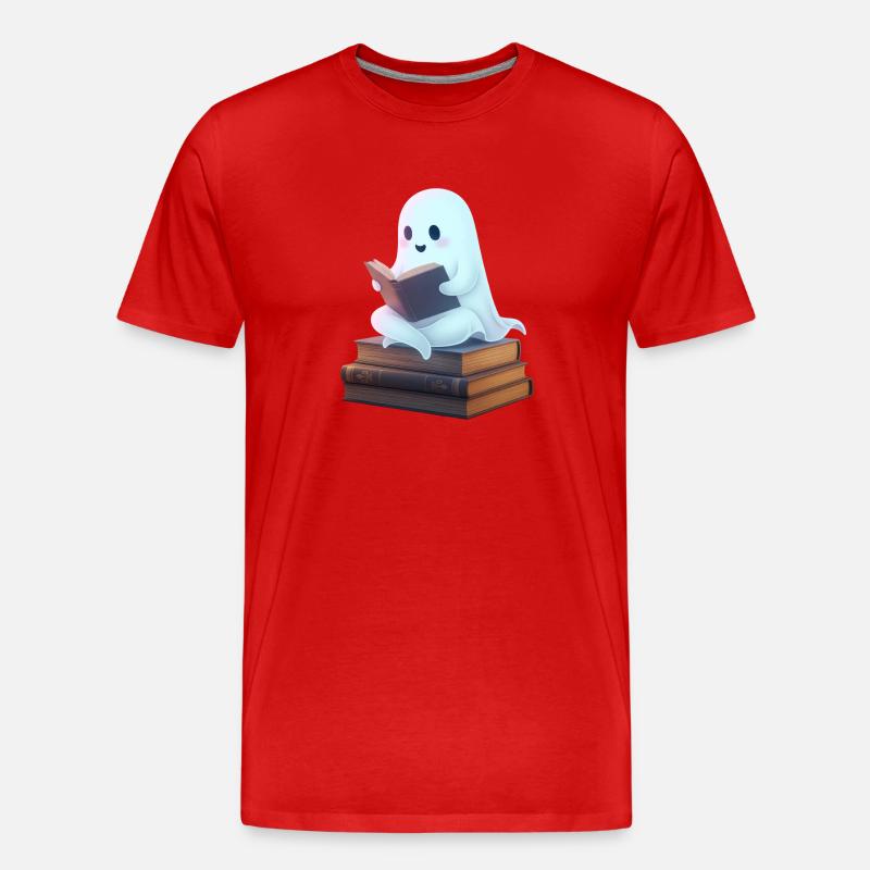 Verspieltes Geisterlese-Design - Männer Premium Bio T-Shirt - Rot