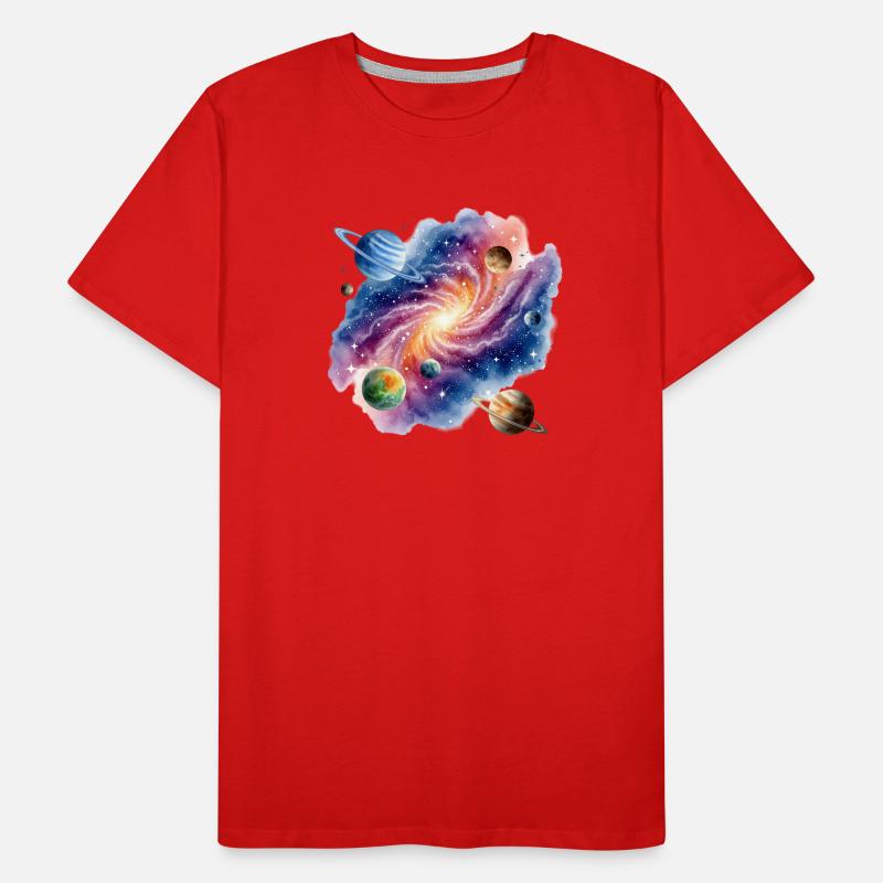 Galactic vortex with planetary constellations Men's Premium Organic T-Shirt