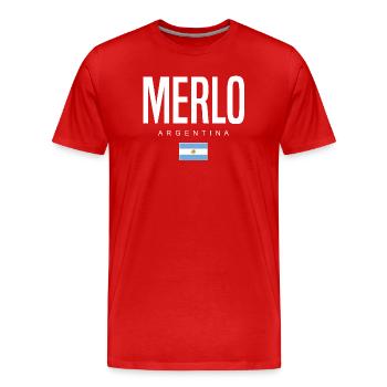 Merlo Argentine Argentin - T-shirt bio Premium Homme - rouge - Devant - Damien (186cm)
