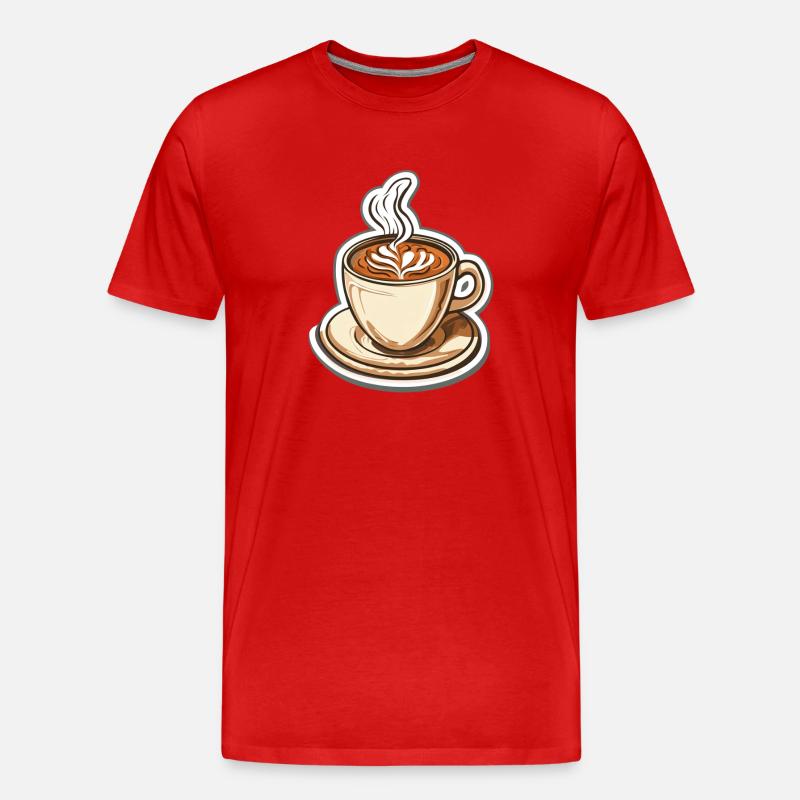 Kaffee - Männer Premium Bio T-Shirt - Rot
