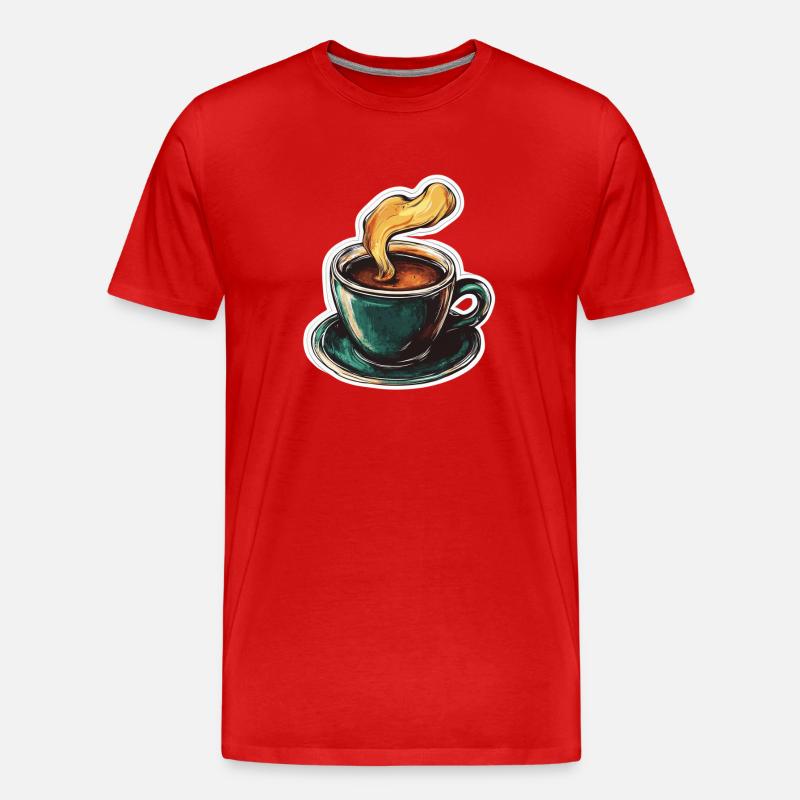 Kaffee - Männer Premium Bio T-Shirt - Rot