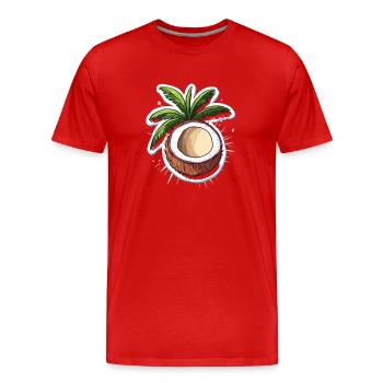 Kokosnuss Coconut - Männer Premium Bio T-Shirt - Rot - Vorne - Damien (186cm)