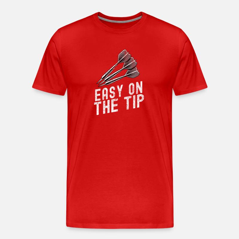 Dartscheibe mit Präzisionspfeil-Design - Männer Premium Bio T-Shirt - Rot