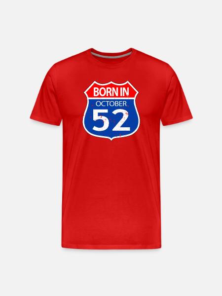 Born_in_October_52 - Men's Premium Organic T-Shirt - red