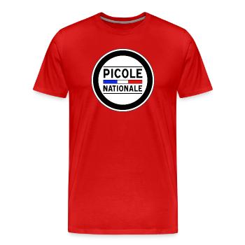 Picole Nationale nouveau design - T-shirt bio Premium Homme - rouge - Devant - Damien (186cm)