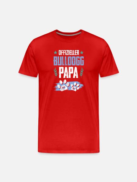 Bouledogue Chiens Papa - T-shirt bio Premium Homme - rouge