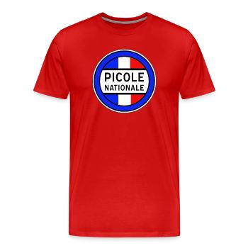 Picole Nationale nouveau design - T-shirt bio Premium Homme - rouge - Devant - Damien (186cm)