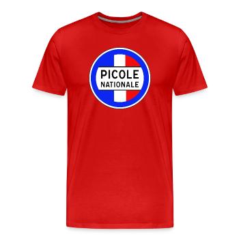 Picole Nationale nouveau design - T-shirt bio Premium Homme - rouge - Devant - Damien (186cm)