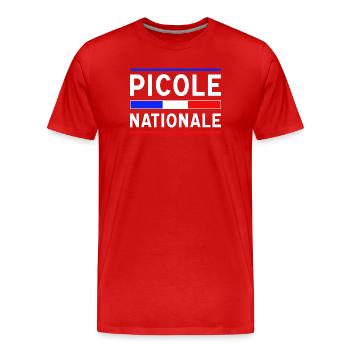 Picole Nationale nouveau design - T-shirt bio Premium Homme - rouge - Devant - Damien (186cm)