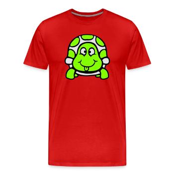 Turtle Tongue Sticking Out Naughty Funny Cool - Men's Premium Organic T-Shirt - red - Front - Damien (186cm)