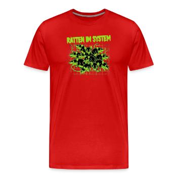 Ratten im System - Punk - Männer Premium Bio T-Shirt - Rot - Vorne - Damien (186cm)