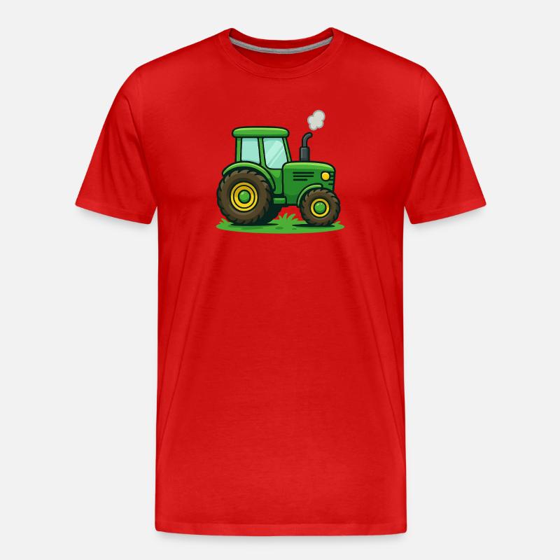 Traktor Kinder Geschenkidee - Männer Premium Bio T-Shirt - Rot