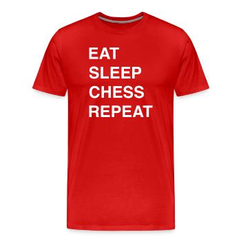 Schach Idee und Chess Sprüche - Männer Premium Bio T-Shirt - Rot - Vorne - Damien (186cm)