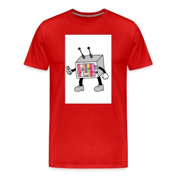 Bunter TV-Roboter - Männer Premium Bio T-Shirt - Rot - Vorne - Damien (186cm)