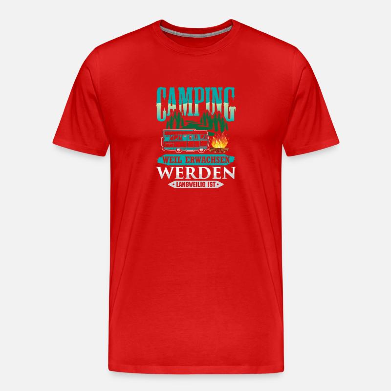 Camper Camping Wohnwagen Spruch - Männer Premium Bio T-Shirt - Rot