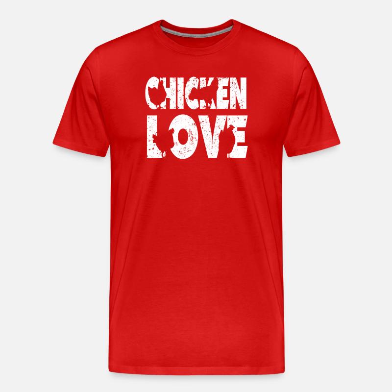 Chicken Love Graffiti Design - Männer Premium Bio T-Shirt - Rot