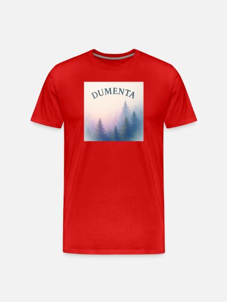 Forest landscape with Dumenta lettering - Men's Premium Organic T-Shirt - red